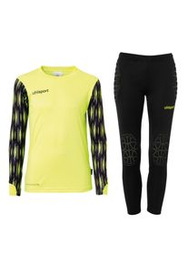Sportanzug Uhlsport "Torwart-Sets REACTION GOALKEEPER SET JUNIOR", M&auml;dchen, Gr. 116, gelb (fluo gelb, schwarz), Obermaterial: 100% Polyester Pol. recyc.., Sportanz&uuml;ge Sportanzug