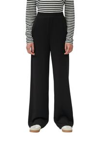 Stoffhose s.Oliver, Damen, Gr. 44, N-Gr, schwarz, Web, Obermaterial: 100% Baumwolle, unifarben, normal lang, Hosen Stoffhose, mit weitem Bein und elastischem Bund