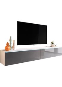 Home Affaire "LOWBOARD VERA, wahlweise mit oder ohne Beleuchtung" Modernes griffloses TV-Board, 180 cm TV-Schrank, stehend und h&auml;ngend