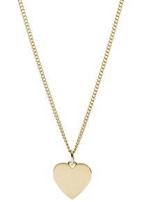 Kette mit Anh&auml;nger Fossil "Schmuck Edelstahl DREW HEART VINTAGE ICONIC Herz", gold (gelbgoldfarben), Halsketten, Damen, Edelstahl, L: 51, Kette mit Anh&auml;nger