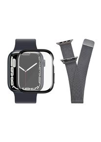 Bracelet montre connect&eacute;e acier inoxydable & protection d&rsquo;&eacute;cran | PanzerGlass&trade; | Apple Watch 8/7 | 42/44/45/49 mm | argent