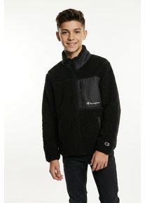Fleecejacke Champion "SPORTWEAR ZIP-UP Standard Fit Polar", Jungen, Gr. S, schwarz (nbk, nbk, nbk), Pl&uuml;sch, Obermaterial: 100% Polyester, unifarben, Basic h&uuml;ftbedeckend, eingefasste Kante, Jacken Fleecejacke, sportlicher Stil, aus Polyester, f&uuml;r Freizeitaktivit&auml;ten