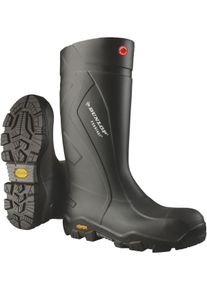 Gummistiefel Dunlop "Purofort+ Expander full safety mit Vibram", Damen, Gr. 39, grau (grau (charcoal)), Obermaterial: 100% Textilmaterial TEXMAT., Schuhe Gummistiefel
