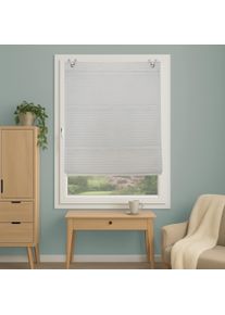Magnetrollo Home Wohnideen "JACOB", wei&szlig; (wollwei&szlig;), B:100cm H:130cm, Obermaterial: 100% Polyester, Raffrollos, Magnetrollo, Querstreifen