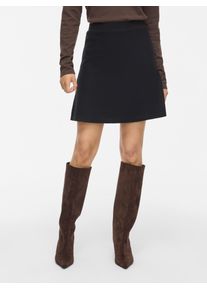 Strickrock Vila "VIKERRY HW KNIT SKIRT - NOOS", Damen, Gr. S (36), schwarz beauty, Strick, Obermaterial: 53% Polyester, 30% Viskose, 17% Polyamid, unifarben, normal mini, R&ouml;cke Strickrock, Materialmix, elastisches B&uuml;ndchen