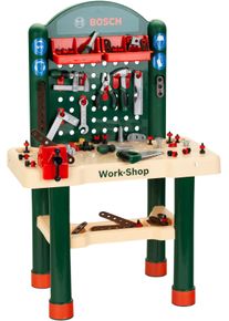 Spielwerkbank klein "Bosch, Work-Shop", bunt (gr&uuml;n, rot, beige), Rollenspielzeug, KinderB:68cm H:102cm T:39cm, Kunststoff, Spielwerkbank, Made in Germany, B:68cm H:102cm T:39cm