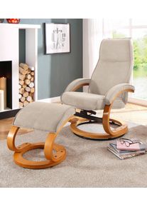 Relaxsessel OTTO HOME "mit Hocker PARIS Microfaser - OTTO. Verl&auml;ssliche Qualit&auml;t.", beige (creme), B:67cm H:107cm T:78cm, 100% Polyester;Kunstleder/PU;Primabelle-Microfaser (100% Polyester);Webstoff (100% Polyester), Sessel, Relaxsessel, Relaxfunktion, Dreh- und Kippfunktion, Unser Dauertiefpreis