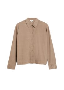 Langarmbluse s.Oliver, Damen, Gr. 46, beige (taupe), Cord, Obermaterial: 68% Baumwolle, 32% Viskose, unifarben, normal h&uuml;ftlang, Rundhals, Blusen Langarmbluse, Cordbluse mit Hemdkragen und Knofpleiste