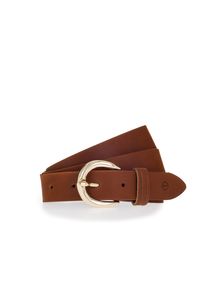 Lederg&uuml;rtel Tamaris "Clara Gold", Damen, Gr. 80, braun (mittelbraun), Rindsleder, unifarben, G&uuml;rtel Lederg&uuml;rtel, 3 cm Breite, aus Rindsleder, mit goldfarbener Dornschnalle