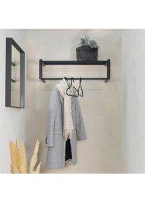Garderobenleiste SPINDER DESIGN "SMOOTH", schwarz, B:80cm H:23cm T:33,5cm, Stahl, Garderobenhalter, Garderobenleiste, Schlichter Wandgarderobenst&auml;nder aus Stahl