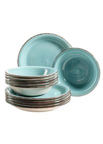 M&auml;ser Tafelservice M&Auml;SER "Lumaca", blau (laguna), 12, Geschirr-Sets, Tafelservice
