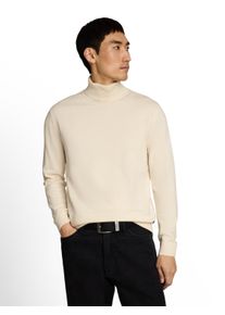 Rollkragenpullover Tom Tailor, Herren, Gr. XL, beige (gardenia wei&szlig;), Strick, Obermaterial: 100% Baumwolle, regular fit h&uuml;ftbedeckend, Rundhals, Flachstrickb&uuml;ndchen, Pullover Rollkragenpullover, im Strick-Design