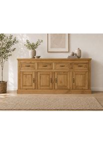 Sideboard OTTO HOME "Selma", beige (natur gebeizt, gewachst), B:192cm H:87cm T:38cm, Sideboards, Sideboard, Kommode mit 4 T&uuml;ren und 4 Schubk&auml;sten