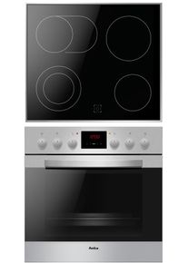 Amica Elektro-Herd-Set "EHC 12916 E", Energieeffizienz: A, silber (edelstahlfarben), Herdsets, Komfortables Kochen und Backen mit bequemer Handhabung, Elektro-Herd-Set
