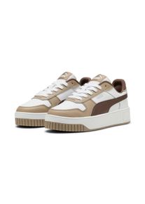 Sneaker Puma "CARINA STREET", Damen, Gr. 36, beige (Puma wei&szlig;, flat bronze, ice coffee), Leder, unifarben, Schuhe Sneaker, f&uuml;r Alltag, mit leicht erh&ouml;htem Plateau, mit Textil-Innenmaterial