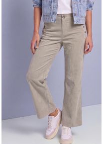 Cordhose Street One "Style Amalia", Damen, Gr. 44, L&auml;nge 30, beige (fading sand), Cord, Obermaterial: 87% Polyester, 12% Polyamid, 1% Elasthan. Futter: 100% Polyester, unifarben, straight fit lang, Hosen Cordhose, Streight Leg mit Zierkn&ouml;pfen