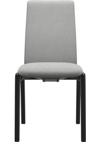 Polsterstuhl stressless "Laurel", grau (grau dinamica, schwarz), B:57cm H:92cm T:59cm, Microfaser DINAMICA (88% Polyester, 12% Polyurethan), St&uuml;hle, Polsterstuhl, Low Back, Gr&ouml;&szlig;e M, mit abgerundeten Beinen in Schwarz