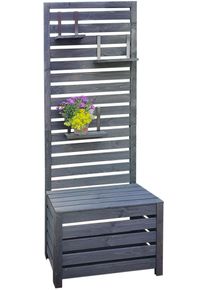 Spalier Promadino, grau (anthrazit), B:70cm H:180cm T:40cm, Holzwerkstoff, Rankhilfen, Spalier, mit Staukasten, BxTxH: 70x40x180 cm