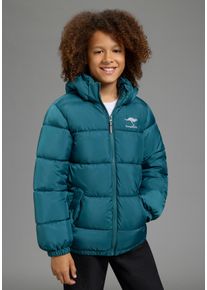 Winterjacke Kangaroos "warme Outdoor Steppjacke mit Kangaroos Print", Jungen, Gr. 176/182, gr&uuml;n, Web, Obermaterial: 100% Polyester. Futter: 100% Polyester. Wattierung: 100% Polyester, unifarben, bequem h&uuml;ftlang, B&uuml;ndchen mit Gummizug, Jacken Winterjacke, Winterwarme Jacke mit reflektierendem Logo-Print