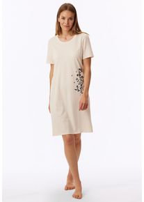 Nachthemd uncover by Schiesser "UNCOVER Nightwear", Damen, Gr. 42, N-Gr, beige (408, beige), Single Jersey, Obermaterial: 100% Baumwolle, Kleider Nachthemd