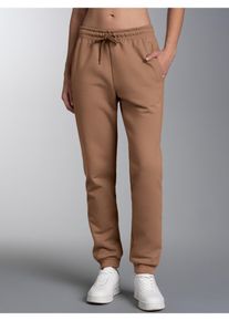 Sweathose TRIGEMA "TRIGEMA Sweathose", Damen, Gr. M, Normalgr&ouml;&szlig;en, braun (haselnuss), Sweatware, 70% Baumwolle, 30% Polyester, Hosen Sweathose