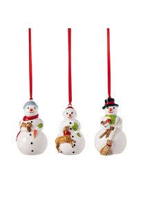 Villeroy & Boch Weihnachtsfigur VILLEROY & BOCH "Ornamente Schneemann Nostalgic Ornaments 3er Set bunt", bunt, B:2cm H:2cm T:2cm, Dekofiguren, Weihnachtsfigur