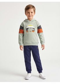 Sweathose Blue Seven, Jungen, Gr. 128, N-Gr, blau (nachtblau), angeraute Sweatware, Obermaterial: 80% Baumwolle, 20% Polyester, unifarben, Basic lang, Hosen Sweathose, Baumwollmischung