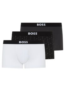 Trunk BOSS "Trunk 3P BOSS ONE", Herren, Gr. L, 3 Stk., open beige 283, Jersey, Obermaterial: 95% Baumwolle, 5% Elasthan, eng, Unterhosen Trunk, mittlere Bundh&ouml;he, 1x gemustert, 2x unifarben