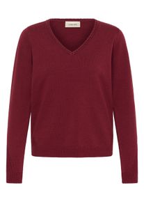Strickpullover Cream "Damen Strickpullover CRDela", Damen, Gr. M, rot (cabernet), Obermaterial: 55% Viskose CV. 24% Nylon NY. 21% Polyester PES., Pullover Strickpullover