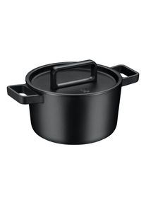 Br&auml;ter WMF "Flavour, Gusseisen Br&auml;ter Induktion, Schmortopf emailliert", schwarz, H:17,5cm &Oslash;:24cm, T&ouml;pfe, Br&auml;ter, Gusseisen-Kochgeschirr, Deckel mit Kondensationsnoppen