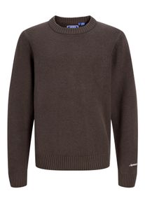 Jack & Jones Rundhalspullover JACK & JONES JUNIOR "JORNORREBRO KNIT CREW NECK JNR", Jungen, Gr. 152, braun (mulch), Strick, Obermaterial: 55% Baumwolle, 22% Polyester, 21% Polyacryl, 2% Elasthan, unifarben, relaxed fit h&uuml;ftlang, Rundhals, Rippstrickb&uuml;ndchen, Pullover Rundhalspullover, Baumwollmischung, locker geschnitten