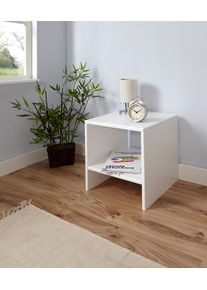 Nachtkonsole Ticaa "Harry", wei&szlig; (buche wei&szlig;), B:40cm H:40cm T:40cm, FSC-zertifiziertes Massivholz, Sideboards, Nachtkonsole