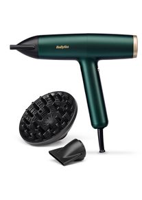 Haartrockner BaByliss "BaByliss Air Power Pro Profi-Haartrockner, D6555DE", gr&uuml;n (dunkelgr&uuml;n, gold), Haartrockner, KinderB:3,5cm H:20cm T:19,5cm, Haartrockner, Hochgeschwindigkeits-Digitalmotor, Leicht, F&ouml;hn mit 3 Aufs&auml;tzen, B:3,5cm H:20cm T:19,5cm