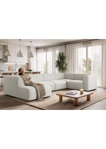 Wohnlandschaft OTTO HOME "Merid U-Form, B: 367 cm", beige (natur), B:367cm H:70cm T:206cm, Struktur fein (100% Polyester);Samtoptik (100% Polyester);Samtcord (92% Polyester, 8% Polyamid), Sofas, Wohnlandschaft, jederzeit durch Module erweiterbar