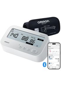 Oberarm-Blutdruckmessger&auml;t Omron "X4 Connect AFib, mit AFib Screening bei jeder Messung und Gratis App", wei&szlig; (silber), Blutdruckmessger&auml;teB:10cm H:7cm T:17cm, Oberarm-Blutdruckmessger&auml;t, 2 Nutzer, mit Intelli Wrap Manschette (22-42cm), klinisch validiert, B:10cm H:7cm T:17cm