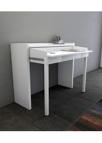 Konsolentisch WOODMAN "Jens, Tisch, Konsole", wei&szlig;, B:110cm H:87cm T:36cm, Tische, Konsolentisch, mit Schreibtisch Funktion, im extravaganten Design, FSC-zertifiziert
