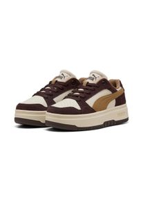 Sneaker Puma "REBOUND FEMME LOW SD", Damen, Gr. 40,5, braun (alpine snow, soft taupe, chocolate fondue), Leder, mehrfarbig, Schuhe Sneaker, f&uuml;r sportliche und l&auml;ssige Looks, mit Leder-Obermaterial