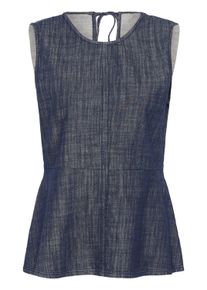 Kurzarmbluse Soaked in Luxury "Damen Bluse kurzarm SLLufira", Damen, Gr. L, blau (dunkelblau denim), Obermaterial: 100% Baumwolle CO., Blusen Kurzarmbluse