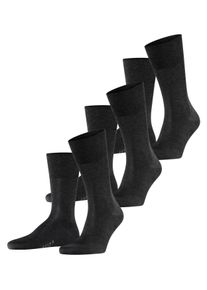 Socken FALKE "Tiago", Herren, Gr. 39-40, grau (3095, anthrazit melange), Obermaterial: 93% Baumwolle, 5% Polyamid, 2% Elasthan, unifarben, Socken Socken, im 3er-Pack, f&uuml;r Erwachsene, aus Fil-d&rsquo;&Eacute;cosse-Baumwolle