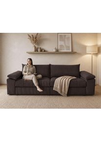 Big-Sofa OTTO HOME "Soft&Cosy Pik XXL, B: 303 cm, Mega Sofa in Cord", beige (dunkelbraun), B:303cm T:123cm, 100% Polyester, Sofas, Big-Sofa, Lounge-Komfort mit edler Sitzsteppung, Federkern