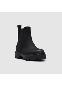Chelseaboots Esprit "MILLIE", Damen, Gr. 41, schwarz, Lederimitat, Basic, Schuhe Chelseaboots, Ankleboots, Stiefelette mit Warmfutter und Stretcheinsatz