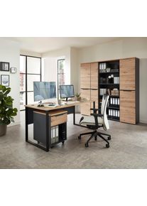 Schreibtisch INNOSTYLE, braun (artisan eiche, schwarz, artisan eiche), B:170cm H:77cm T:73cm, Tische, Schreibtisch