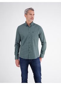 Langarmhemd Lerros, Herren, Gr. M, N-Gr, gr&uuml;n (basil gr&uuml;n), Web, Obermaterial: 97% Baumwolle, 3% Elasthan, gemustert, normal h&uuml;ftbedeckend, Rundhals, 2-Knopf-Manschette, Hemden Langarmhemd, mit Minimal-Print und Hemdkragen
