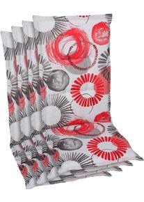 Hochlehnerauflage GO-DE, rot, B:50cm H:6cm T:120cm, Baumwolle, Polyester, Polyurethan, Polsterauflagen, Hochlehnerauflage, Ma&szlig;e ca.: 50 cm x 120 cm x 6 cm