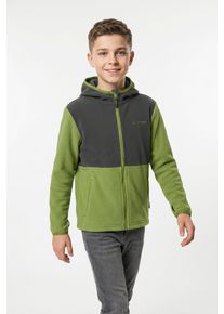 Kapuzenfleecejacke Vaude "Kids Pulex Hooded Jacket II", Kinder, Gr. 158/164, gr&uuml;n (gr&uuml;n pepper), Fleece, Obermaterial: 100% Polyester, normal, hoch geschlossener Ausschnitt, eingesetzt elastischer Bund, Jacken Kapuzenfleecejacke, mit Kapuze, atmungsaktives Material, mit Eingrifftaschen