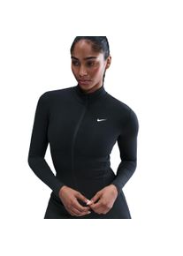 Trainingsjacke Nike "W NK ONE DF FZ FITTED JKT", Damen, Gr. L, schwarz (schwarz, wei&szlig;), Obermaterial: 80% Polyester, 20% Elasthan, normal, Jacken Trainingsjacke, Dri-FIT Technologie, schnelltrocknend, k&ouml;rpernahe Passform