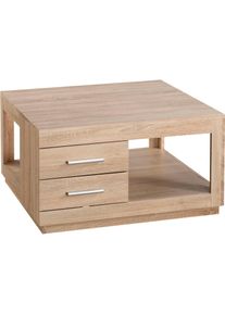 Couchtisch Stolkom "Festival", braun (sonoma dekor, sonoma dekor), B/H/T: 80cm x 45,6cm x 80cm, Tische, Couchtisch, mit Schubladen, Wohnzimmertisch quadratisch