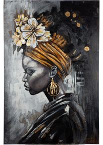 Metallbild GILDE "Bild rechteckig Beauty in black", gold (farbe bild(er): schwarz), B:80cm H:120cm T:3cm, Metall, Bilder, Metallbild
