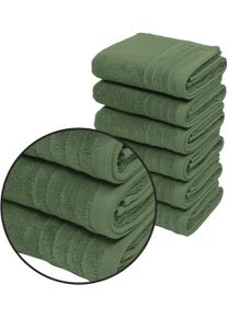 Handt&uuml;cher OTTO HOME "Sanremo Premium, Premium Handt&uuml;cher, 600 gr/m&sup2;, 40x70cm", wei&szlig; (dunkelgr&uuml;n), B:40cm L:70cm, Frottier, Frottier, Handt&uuml;cher, Handt&uuml;cher, mit Bord&uuml;re, flauschig und weich, H&auml;ndehandt&uuml;cher, 5 Jahre Garantie