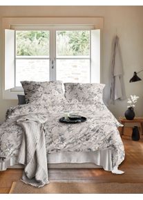 Bettw&auml;sche IRISETTE "Meran 8708", beige (11 grau), B/L: 135cm x 200cm, 1 Stk., 1 Stk., Biber, B/L: 80cm x 80cm, 2, Biber, Obermaterial: 100% Baumwolle, Bettw&auml;sche, Bettw&auml;sche, Feinbiber, 2 teilig, flauschig